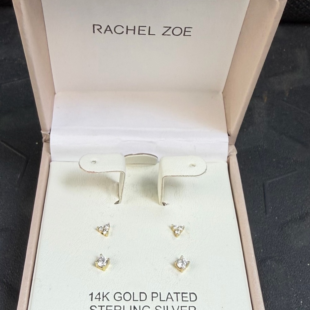 Rachel Zoe 14K Gold Plated Stud Earrings